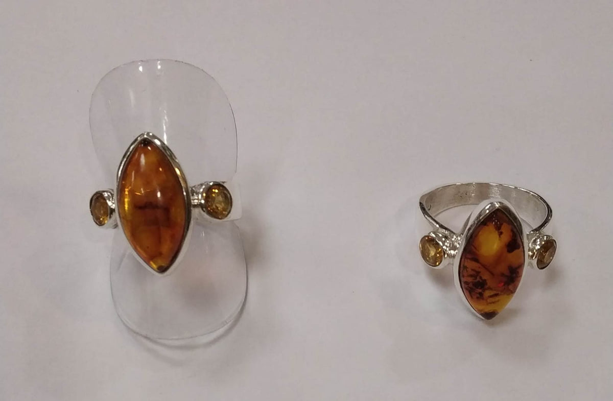 Amber citrine ring