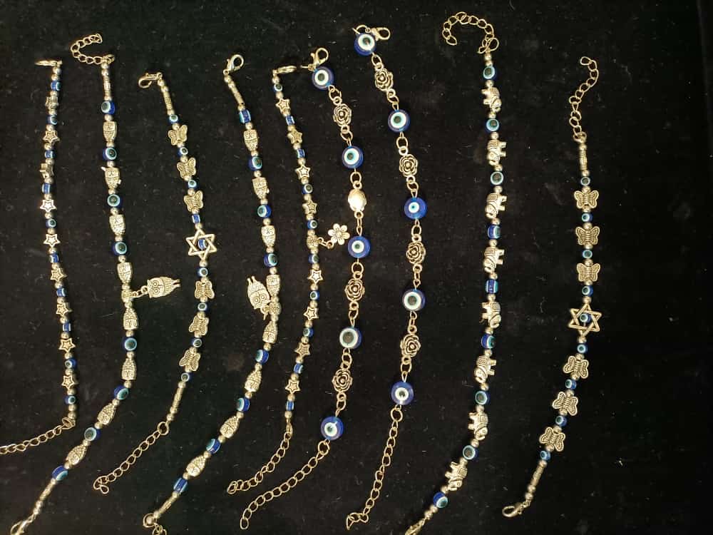 Anklet and bracelet for removing evil eye