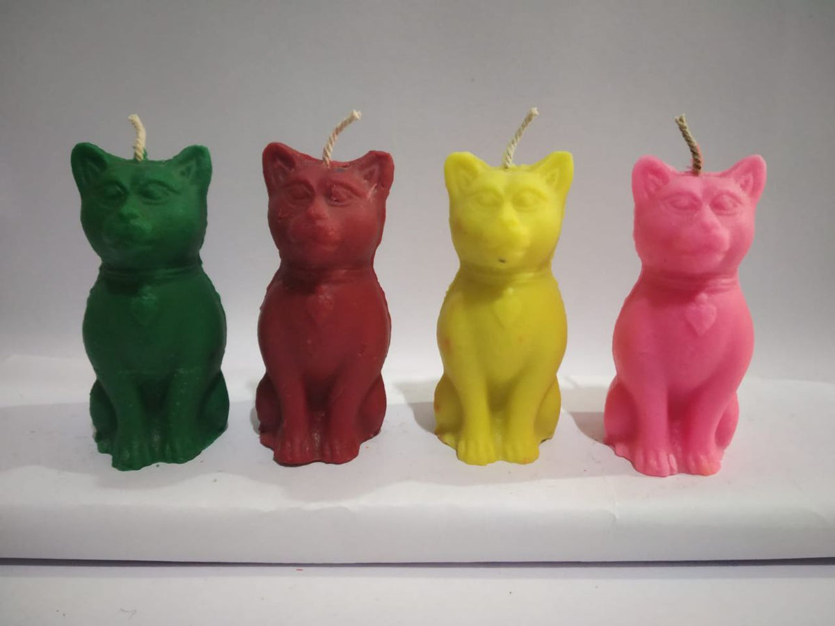 Cat candle for luck