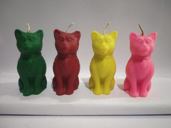 Cat candle for luck