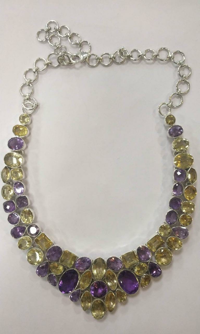 Citrine and Amethyst Necklace