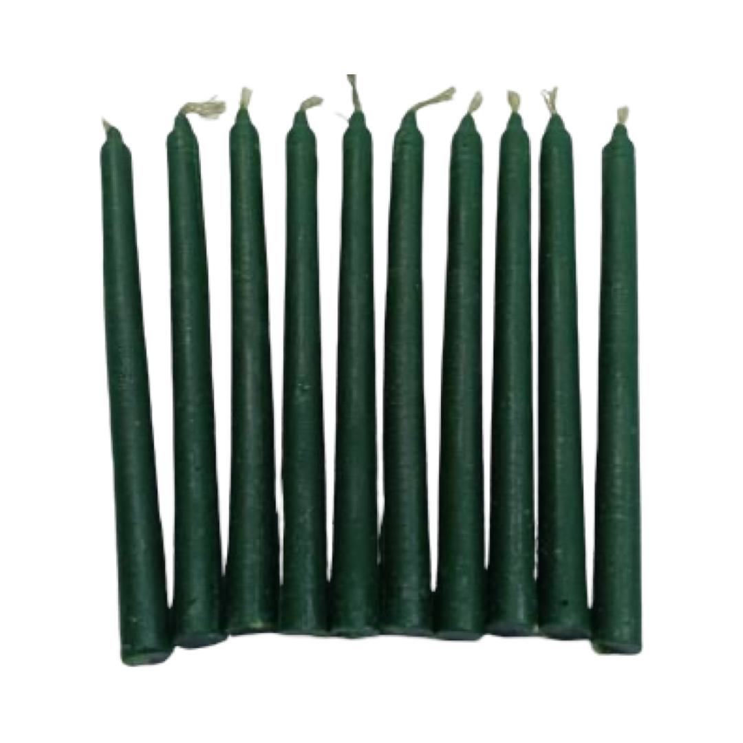 Energised Green ritual candles (Pack of 10)