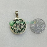 Malachite with Flower of Life