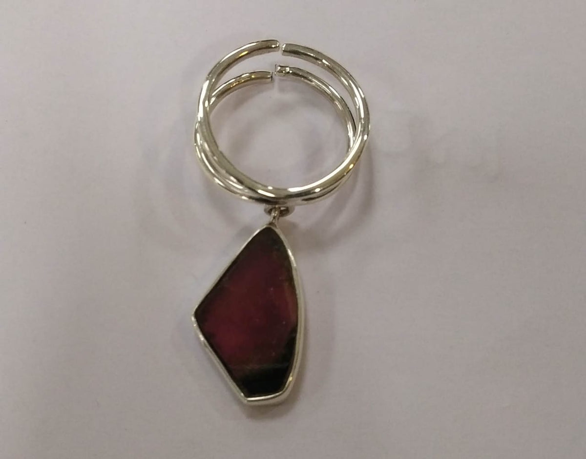 Watermelon Tourmaline Finger Ring