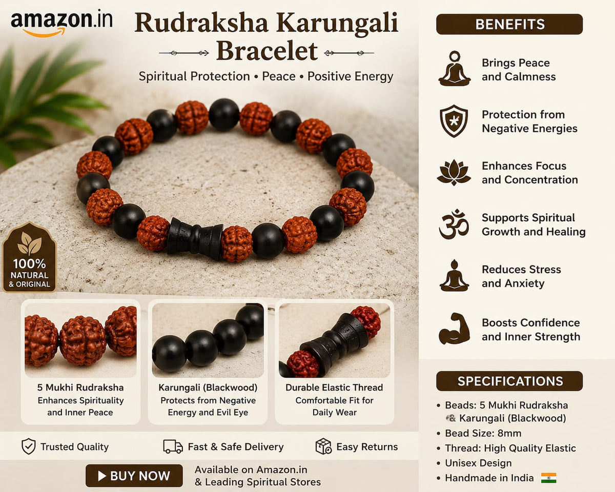 Rudraksha Karungali Bracelet